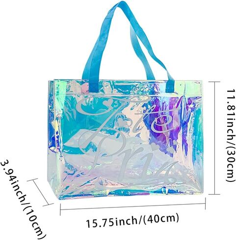 TotePrint 2 PCS Holographic Clear Printed Animal Tote Bag Versatile,Waterproof,Stain Resistant,Work Handbag,Shoulder Tote Bag in Saudi Arabia