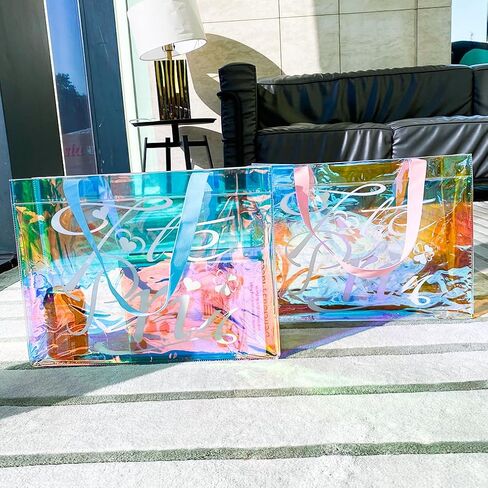 TotePrint 2 PCS Holographic Clear Printed Animal Tote Bag Versatile,Waterproof,Stain Resistant,Work Handbag,Shoulder Tote Bag in Saudi Arabia