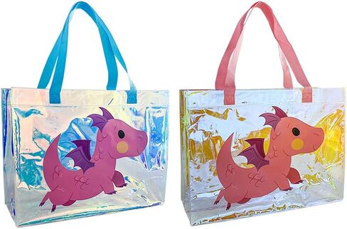 TotePrint 2 PCS Holographic Clear Printed Animal Tote Bag Versatile,Waterproof,Stain Resistant,Work Handbag,Shoulder Tote Bag in Saudi Arabia