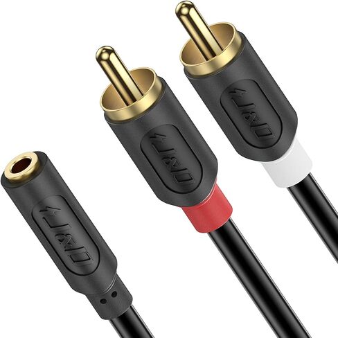 كابل صوت ستيريو J&D 3.5 مم إلى RCA، كابل RCA مطلي بالذهب من سلسلة الموجات الصوتية RCA ذكر إلى 3.5 مم أنثى محول صوت ستيريو Y كابل مقسم للهواتف الذكية والأجهزة اللوحية والمسرح المنزلي، 3 أقدام in Saudi Arabia