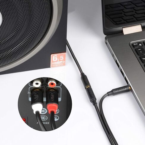 كابل صوت ستيريو J&D 3.5 مم إلى RCA، كابل RCA مطلي بالذهب من سلسلة الموجات الصوتية RCA ذكر إلى 3.5 مم أنثى محول صوت ستيريو Y كابل مقسم للهواتف الذكية والأجهزة اللوحية والمسرح المنزلي، 3 أقدام in Saudi Arabia