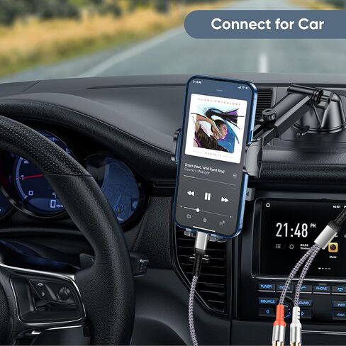 【معتمد من MFi】 متوافق مع محول الصوت Aux من Lightning إلى RCA، كابل 4FT iOS إلى 2RCA HiFi Stereo Y Splitter لأجهزة i-Phone، وi-Pad، وi-Pod، ومكبرات الصوت، والمسرح، والسيارة ومكبر الصوت in Kuwait
