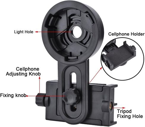 محول كاميرا الهاتف المحمول، محول كاميرا فلكية عالمي، حامل لالتقاط الهواتف الذكية، دعامة تثبيت لمنظار التلسكوب، مجهر نطاق الإكتشاف أحادي العين in Kuwait