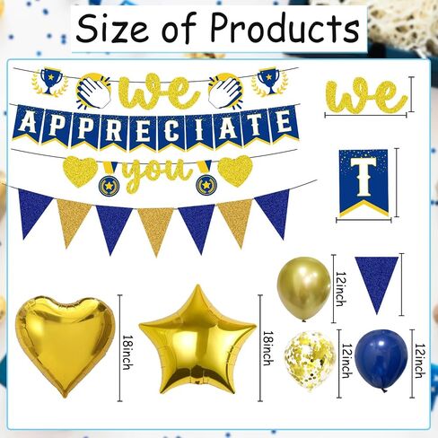 We Appreciate You Banners Balloons - Wxiben 31PCS Black Glitter Thank You Banners Appreciate Teacher Employee Doctor Nurse Staff Hanging Swirls Balloons Decorations Supplies Office Party Decorations in Saudi Arabia