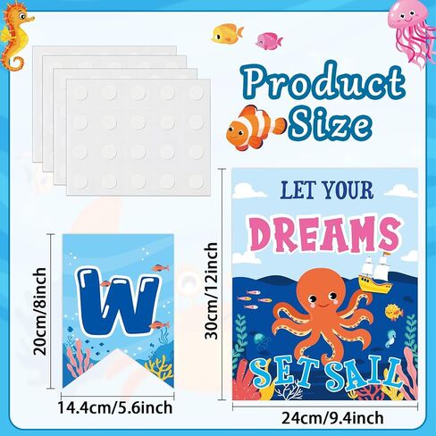gisgfim 19Pcs Under the Sea Posters for Classroom Ocean Welcome to School Bulletin Board Decoration Motivational Ocean Animal Positive Poster for Submarine Welcome Sign Inspirational Supplies in Saudi Arabia