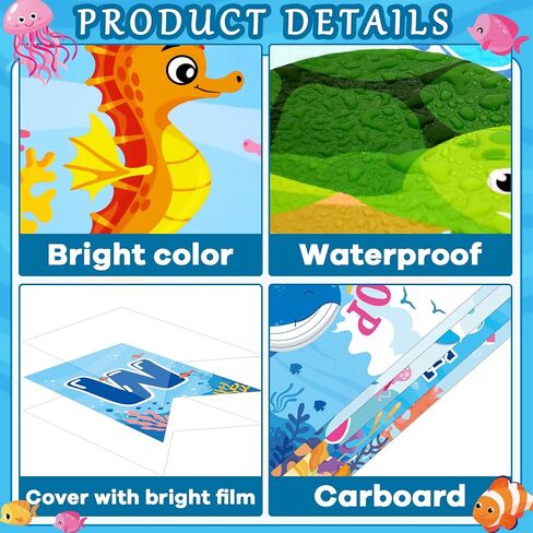 gisgfim 19Pcs Under the Sea Posters for Classroom Ocean Welcome to School Bulletin Board Decoration Motivational Ocean Animal Positive Poster for Submarine Welcome Sign Inspirational Supplies in Saudi Arabia
