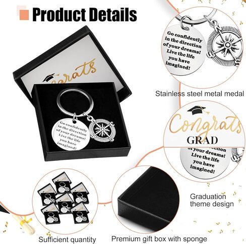 Karenhi Class of 2024 Graduation Keychains 2024 Grad Gifts Set Include Grad Box Grad Card with Inspirational Quote for Students Boys Girls Her Him Middle High School College Graduates Senior in Saudi Arabia