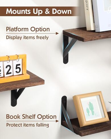 SALA Corner Shelves Wall Mounted, 5+1 Corner Shelf with Wire Storage Basket for Bathroom, Rustic Wood Corner Floating Shelves, R-Angle Corner Shelving for Bedroom/Living Room/Laundry Room, Kitchen in Saudi Arabia