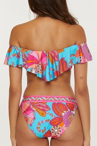Trina Turk Women's Standard Meilani Ruffle Bikini Top, Off Shoulder, Floral Print, Swimwear Separates in Saudi Arabia