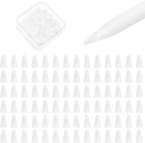 100 pcs Silicone Nib Sleeves Compatible with Apple Pencil Tips, Professional Liquid Silicone Nibs Cover Replacement for 1st & 2nd Gen &USB-C, Writing Anti-Slip Protective Case for Apple iPad Pencil in Saudi Arabia