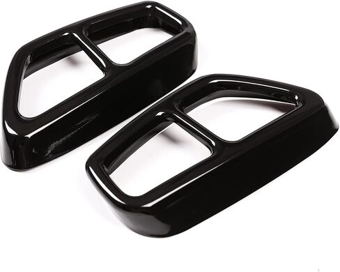 Pipe Throat Exhaust Outputs Tail Cover Trim Compatible with BMW 5 Series G30 G38 2018 2019 2020 2021 2022 Car Exterior Accessories Stainless Steel 2PCS (Style B-Glossy Black) in Saudi Arabia