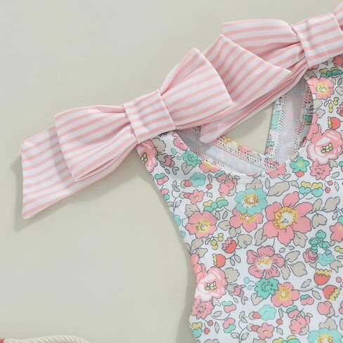 Baby Girls' Swimwear Daisy Floral Sleeveless Sunsuit Strappy Rash Guard Swimsuit Toddler Girl Beach Outfits in Saudi Arabia