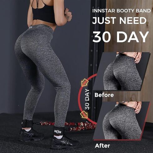 INNSTAR Booty Resistance Band Glute Cord Cable Machine for Hip Home Workout Cable Kickbacks with Instructions & Carry Bag in Saudi Arabia