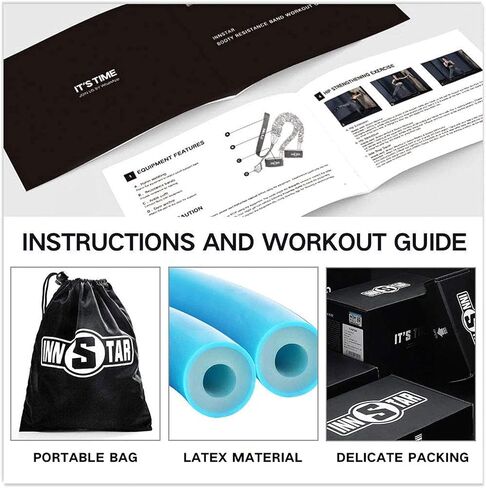 INNSTAR Booty Resistance Band Glute Cord Cable Machine for Hip Home Workout Cable Kickbacks with Instructions & Carry Bag in Saudi Arabia