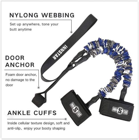 INNSTAR غنيمة مقاومة باند غلوت سلك كابل آلة لتمرين الورك المنزلي كابل ركلات مع تعليمات وحقيبة حمل in Kuwait