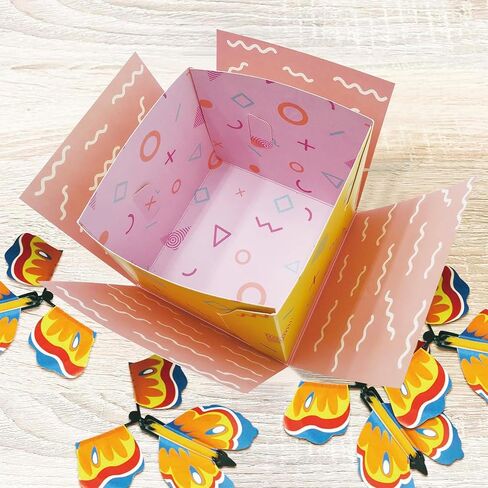 صندوق انفجار KOWLOON مع فراشات طائرة، صندوق هدايا مفاجئ، صندوق هدايا انفجار DIY صندوق فراشة مفاجئ لأعياد الميلاد، الحفلات، الذكرى السنوية، عيد الحب، الزفاف (أسود) in Kuwait