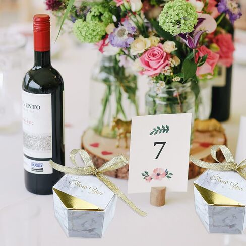 FCDECOR 50PCS Wedding Favor Boxes, Marble Gold Party Favor Boxes Bulk Candy Favors for Guests, Gift Boxes with Ribbons, Perfect for Wedding Bridal Shower Baby Shower Birthday Party Decoration, Gilding in Saudi Arabia