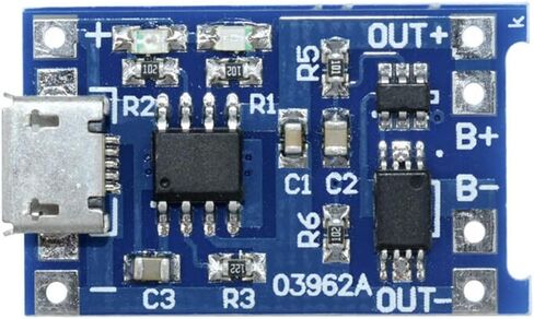10PCS 5V 1A Micro USB 18650 Lithium Battery Charging Board TP4056 Charger Module with Protection (Pack of 10) in Saudi Arabia