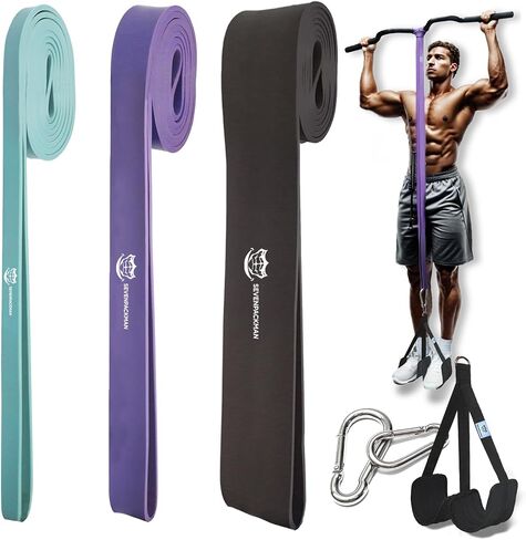 Heavy Duty Pull Up Assistance Bands for Working Out, Pull Up Resistance Bands Set with Foot/Feet Rest Bands for Pull Up Assist for Strength Training in Saudi Arabia