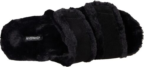 Vionic Chakra Faith Women's Fuzzy Slide Slipper - Comfortable Cozy Open Toe Slippers That Include Three-Zone Comfort with Orthotic Insole Arch Support, Medium Fit Sizes 5-11 in Saudi Arabia