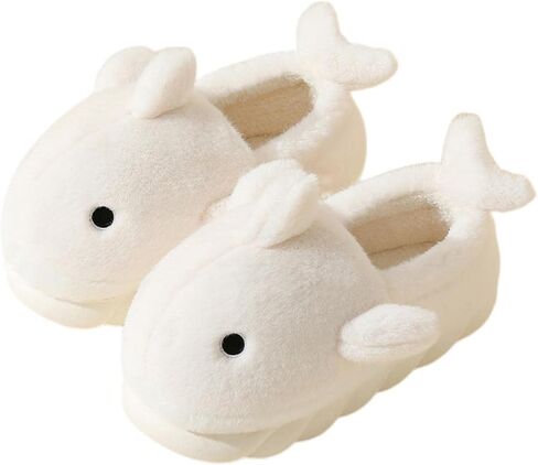 Women's Cotton Slippers Shark Slippers Adult Warm Plush Slippers Animal Slippers Men's Indoor Home and Outdoor Shoes for Winter Warmth Whale Shoe in Saudi Arabia