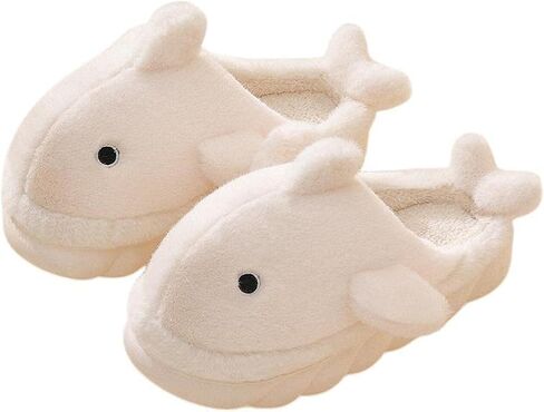 Women's Cotton Slippers Shark Slippers Adult Warm Plush Slippers Animal Slippers Men's Indoor Home and Outdoor Shoes for Winter Warmth Whale Shoe in Saudi Arabia
