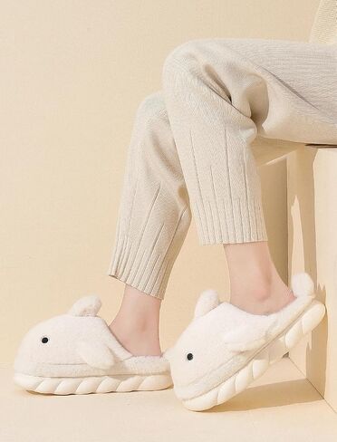 Women's Cotton Slippers Shark Slippers Adult Warm Plush Slippers Animal Slippers Men's Indoor Home and Outdoor Shoes for Winter Warmth Whale Shoe in Saudi Arabia