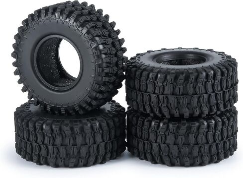 إطارات زاحفة 1.0 بوصة 4 قطع إطارات مطاطية صغيرة لسيارة زاحفة 1/24 RC محورية SCX24 90081 AXI00001 AXI00002 (54 مم) in Kuwait