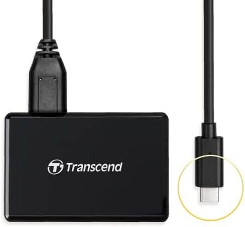 Transcend TS-RDC8K2 USB 3.1 Micro USB to USB Type C Multi Card Reader (SD, SDHC, SDXC, UHS-I/microSDHC, microSDXC UHS-I/CF UDMA7) Black in Saudi Arabia