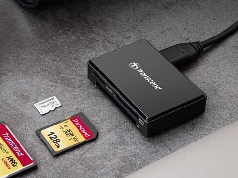 Transcend TS-RDC8K2 USB 3.1 Micro USB to USB Type C Multi Card Reader (SD, SDHC, SDXC, UHS-I/microSDHC, microSDXC UHS-I/CF UDMA7) Black in Saudi Arabia