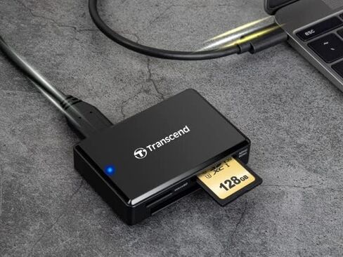 Transcend TS-RDC8K2 USB 3.1 Micro USB to USB Type C Multi Card Reader (SD, SDHC, SDXC, UHS-I/microSDHC, microSDXC UHS-I/CF UDMA7) Black in Saudi Arabia