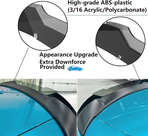 سبويلر خلفي من الخيزران V2 لسيارة دودج تشارجر 2015,2016,2017,2018,2019,2020,2021 SRT ScatPack Hellcat، سبويلر خلفي إضافي 2 قطعة in Kuwait