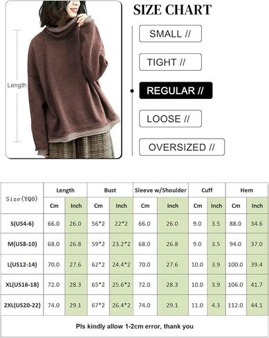 YESNO سترة نسائية ذات ياقة مدورة كبيرة الحجم كاجوال فضفاض مكون من قطعتين بلوفر منسوج YQ0 in Kuwait
