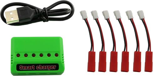 Maxmoral 1PC 6 in 1 Max 2.5A Current Input 3.7V Lipo Battery Fast Charger for RC Drone in Saudi Arabia