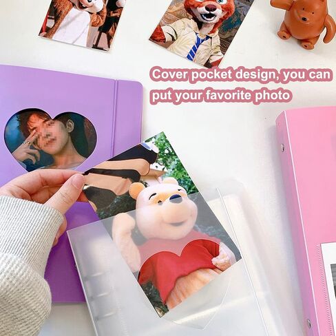 Kpop Photocard Binder A5 Binder Sleeves 20 Sheets 160 Pockets 3 Inch Photo Album in Loose Leaf Refillable 6 Ring Photocard Holder Book with 4Pcs Stickers for Picture Cards Storage (White) in Saudi Arabia