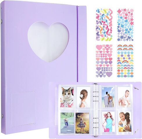 Kpop Photocard Binder A5 Binder Sleeves 20 Sheets 160 Pockets 3 Inch Photo Album in Loose Leaf Refillable 6 Ring Photocard Holder Book with 4Pcs Stickers for Picture Cards Storage (White) in Saudi Arabia