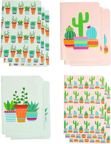 دفاتر ملاحظات Paper Junkie Mini Cactus Journal، هدايا الحفلات (3.5 × 5 بوصات، 12 حزمة) in Kuwait