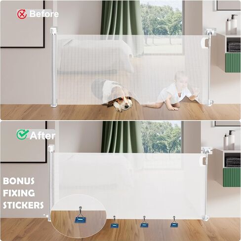 Retractable Baby Gate Mesh Baby Door Gate Versatile and Easy-to-Use Baby Gate Retractable Design, 33" Height, Expands up to 55" Wide - Perfect for Stairs, Doorways, and Indoor/Outdoor Use in Saudi Arabia