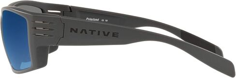 نظارة شمسية Native Man بإطار أسود غير لامع، عدسات خضراء عاكسة، 61 ملم in Kuwait