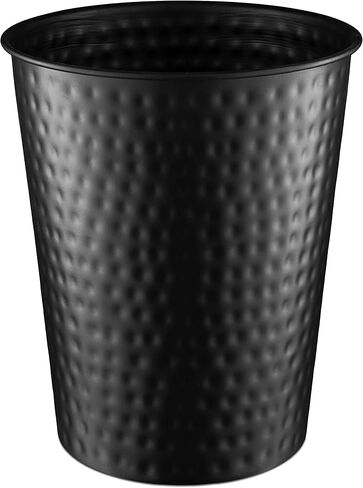Monarch Abode 19428 Hand Hammered Metal Wastebasket Trash Can for Home Office Bedroom, Decorative Wastebasket, Modern Bathroom Decor, Durable, Pewter in Saudi Arabia