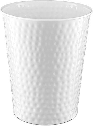 Monarch Abode 19428 Hand Hammered Metal Wastebasket Trash Can for Home Office Bedroom, Decorative Wastebasket, Modern Bathroom Decor, Durable, Pewter in Saudi Arabia