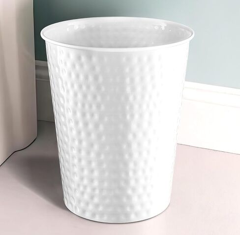 Monarch Abode 19428 Hand Hammered Metal Wastebasket Trash Can for Home Office Bedroom, Decorative Wastebasket, Modern Bathroom Decor, Durable, Pewter in Saudi Arabia