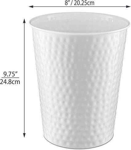 Monarch Abode 19428 Hand Hammered Metal Wastebasket Trash Can for Home Office Bedroom, Decorative Wastebasket, Modern Bathroom Decor, Durable, Pewter in Saudi Arabia