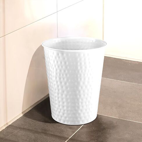 Monarch Abode 19428 Hand Hammered Metal Wastebasket Trash Can for Home Office Bedroom, Decorative Wastebasket, Modern Bathroom Decor, Durable, Pewter in Saudi Arabia