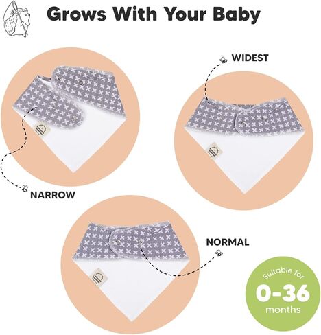 KeaBabies 5-Pack Organic Muslin Baby Burp Cloths and 10-Pack Baby Bandana Drool Bibs - White Burp Cloth - Organic Cotton Bandana Bibs for Boys, Girls, Baby Bibs - Burp Rag - Neutral Burp in Saudi Arabia