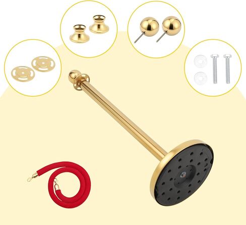 قطعتان من الحبال والأعمدة المخملية بطول 5 أقدام مع قاعدة صلبة، حواجز للتحكم في الحشود من الحبال المخملية الحمراء مع عمود ذهبي مع قمة كروية، مثالية للسجاد الأحمر، وحفلات الزفاف، والمعارض in Kuwait