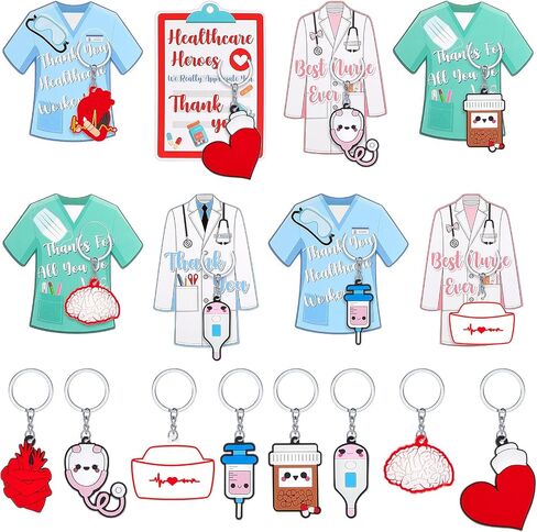 Henoyso 72 Pcs Nurse Keychain Bulk with 72 Pcs Cards CNA Week Gifts Bulk 2024 for Women Nurse Accessories Nurse Party Favors Key Chains with Thank You Cards for Nurse Appreciation Graduation Gifts in Saudi Arabia