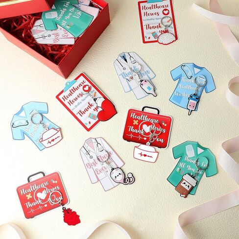 Henoyso 72 Pcs Nurse Keychain Bulk with 72 Pcs Cards CNA Week Gifts Bulk 2024 for Women Nurse Accessories Nurse Party Favors Key Chains with Thank You Cards for Nurse Appreciation Graduation Gifts in Saudi Arabia