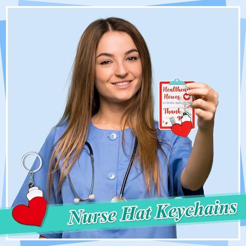 Henoyso 72 Pcs Nurse Keychain Bulk with 72 Pcs Cards CNA Week Gifts Bulk 2024 for Women Nurse Accessories Nurse Party Favors Key Chains with Thank You Cards for Nurse Appreciation Graduation Gifts in Saudi Arabia