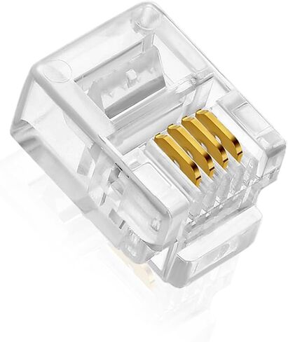 موصل RJ11 مع قابس 6P4C وحدة الهاتف قابس مقبس الهاتف الطرفي موصل خط الهاتف جودة سميكة 100 قطعة. in Kuwait
